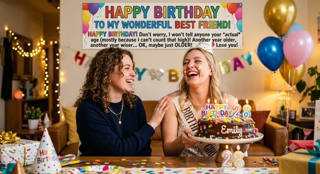 Classic Funny Birthday Wishes for Best Friend