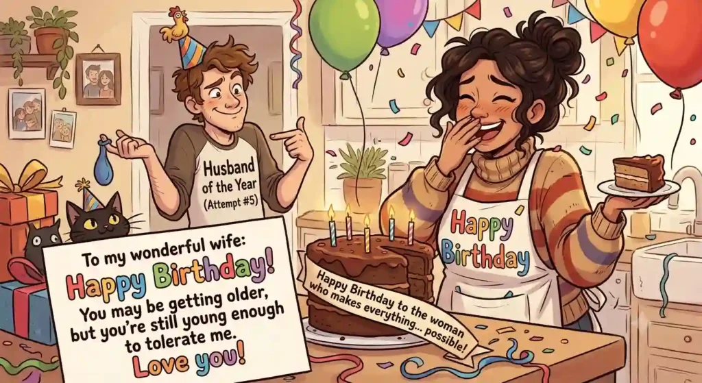 Funny Birthday Wishes for Wife
