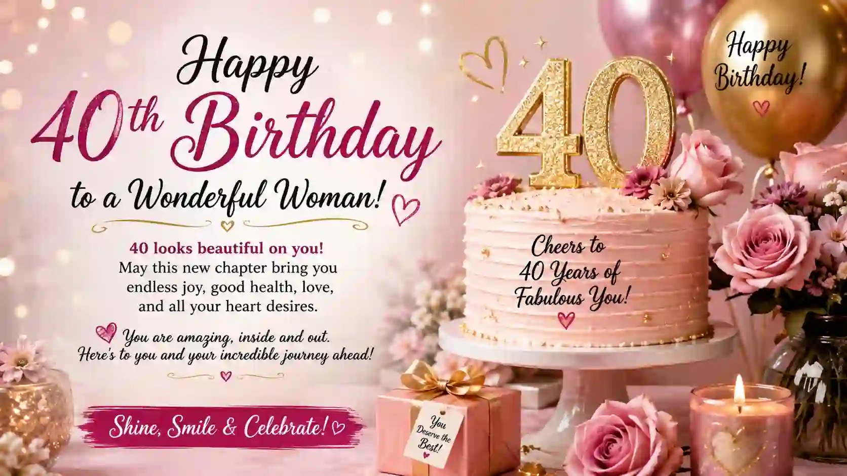40th birthday wishes for a woman